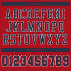 Custom Red Navy-White Mesh Authentic Football Jersey photo 4