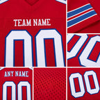 Custom Red White-Royal Mesh Authentic Football Jersey detail