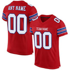 Custom Red White-Royal Mesh Authentic Football Jersey photo 1