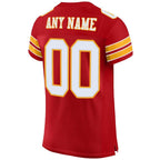 Custom Red White-Gold Mesh Authentic Football Jersey photo 3