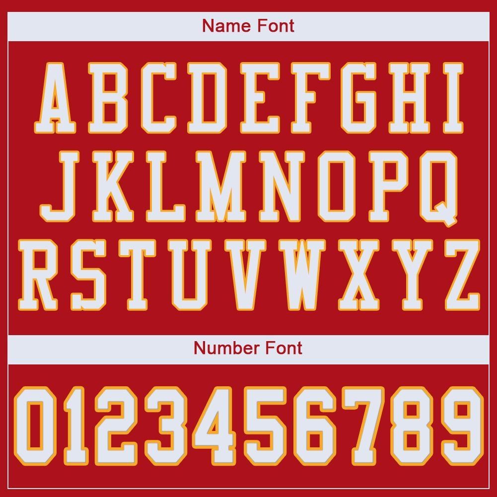 Custom Red White-Gold Mesh Authentic Football Jersey photo 4