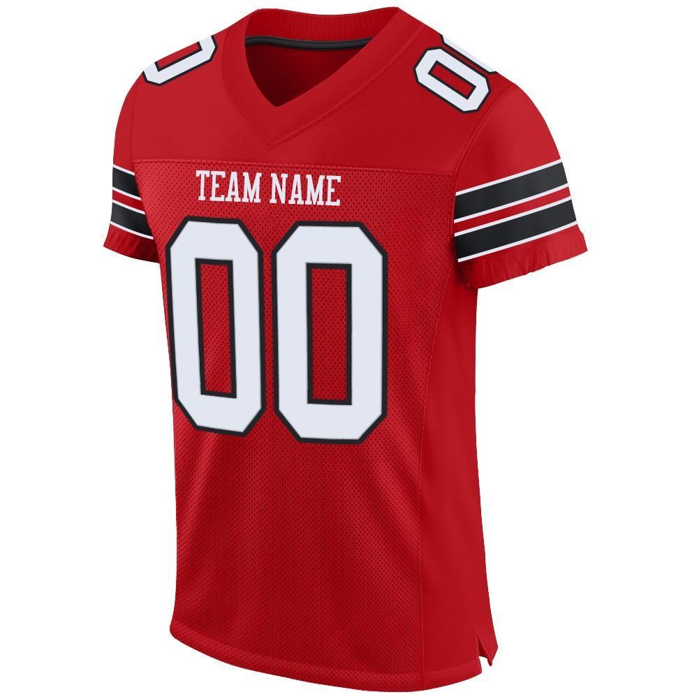 Custom Red White-Black Mesh Authentic Football Jersey photo 2