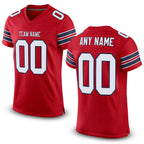 Custom Red White-Navy Mesh Authentic Football Jersey