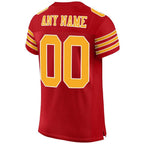 Custom Red Gold-White Mesh Authentic Football Jersey photo 4