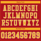 Custom Red Gold-White Mesh Authentic Football Jersey photo 5