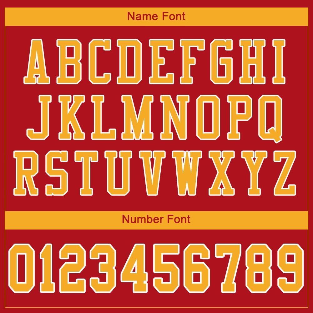 Custom Red Gold-White Mesh Authentic Football Jersey photo 5