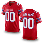 Custom Red White-Royal Mesh Authentic Football Jersey