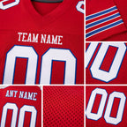 Custom Red White-Royal Mesh Authentic Football Jersey detail