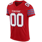 Custom Red White-Royal Mesh Authentic Football Jersey photo 2