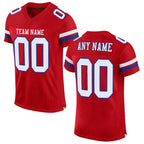 Custom Red White-Royal Mesh Authentic Football Jersey