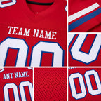 Custom Red White-Royal Mesh Authentic Football Jersey detail