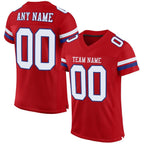 Custom Red White-Royal Mesh Authentic Football Jersey photo 1