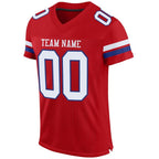 Custom Red White-Royal Mesh Authentic Football Jersey photo 2