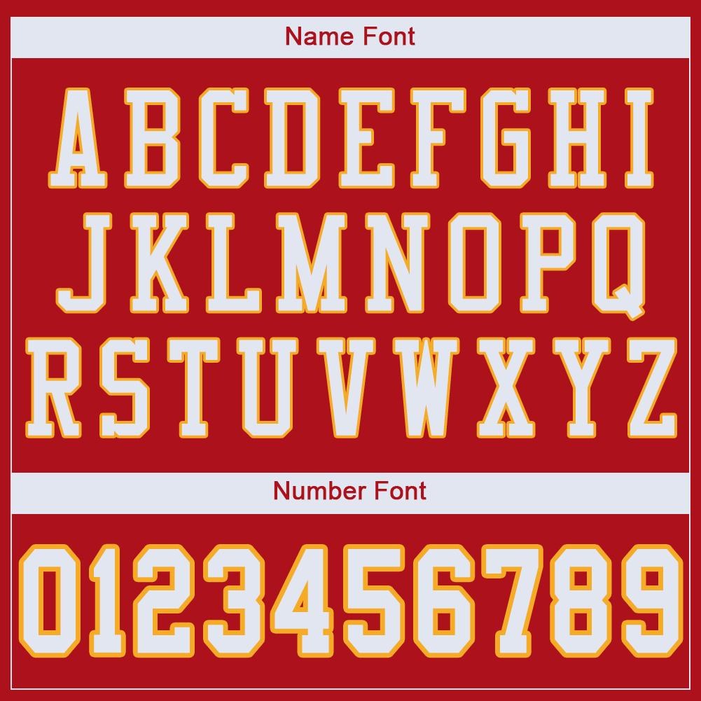 Custom Red White-Gold Mesh Authentic Football Jersey photo 4