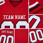 Custom Red White-Black Mesh Authentic Football Jersey detail
