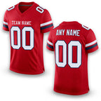 Custom Red White-Navy Mesh Authentic Football Jersey