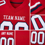 Custom Red White-Navy Mesh Authentic Football Jersey detail