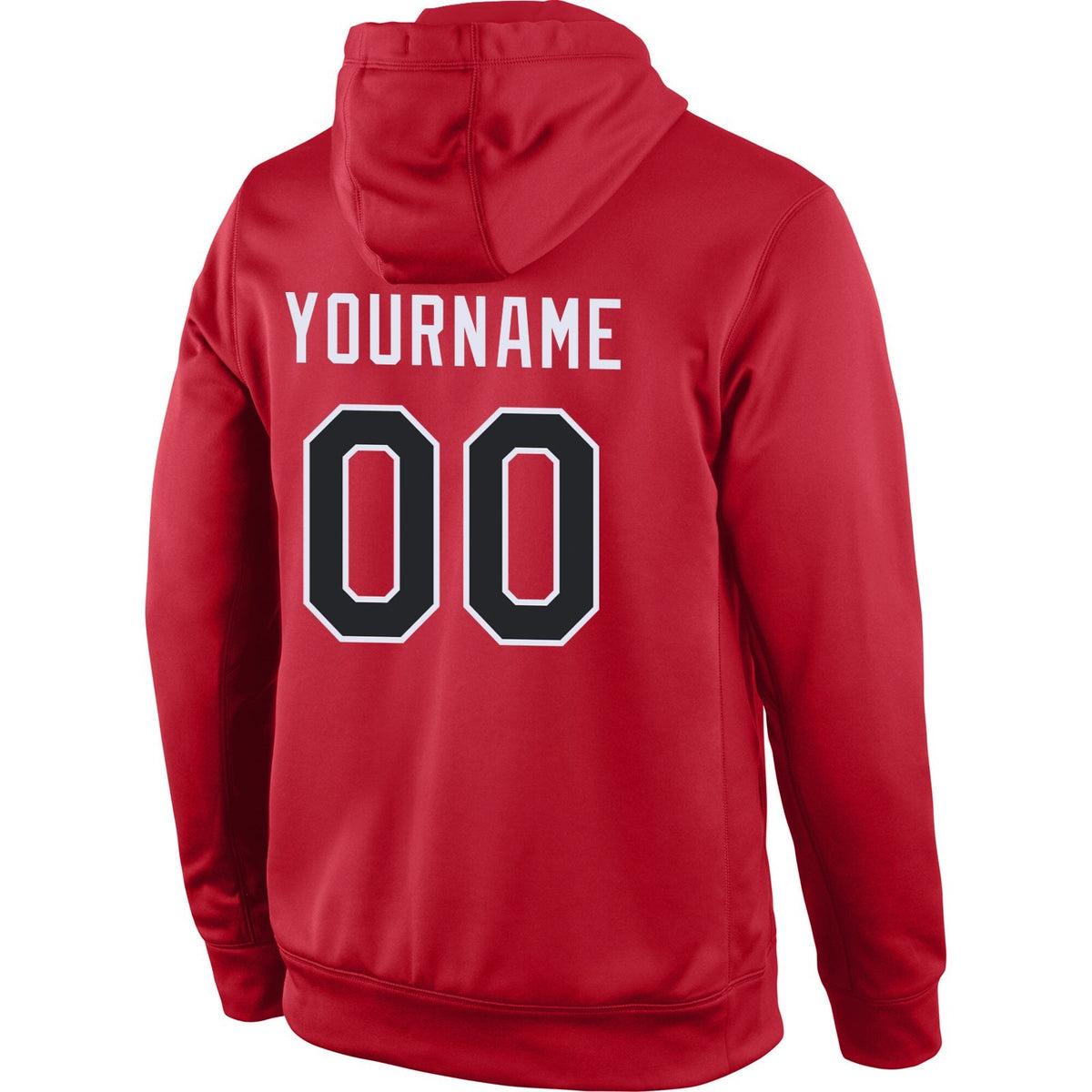 Custom Stitched Red Black-White Sports Pullover Sweatshirt Hoodie photo 4