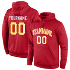 Custom Stitched Red White-Gold Sports Pullover Sweatshirt Hoodie photo 1