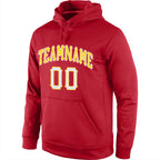 Custom Stitched Red White-Gold Sports Pullover Sweatshirt Hoodie photo 2