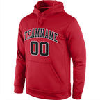 Custom Stitched Red Black-White Sports Pullover Sweatshirt Hoodie photo 2