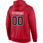 Custom Stitched Red Black-White Sports Pullover Sweatshirt Hoodie photo 3