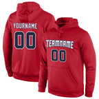 Custom Stitched Red Navy-White Sports Pullover Sweatshirt Hoodie photo 1