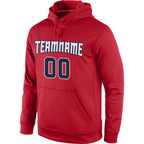 Custom Stitched Red Navy-White Sports Pullover Sweatshirt Hoodie photo 2