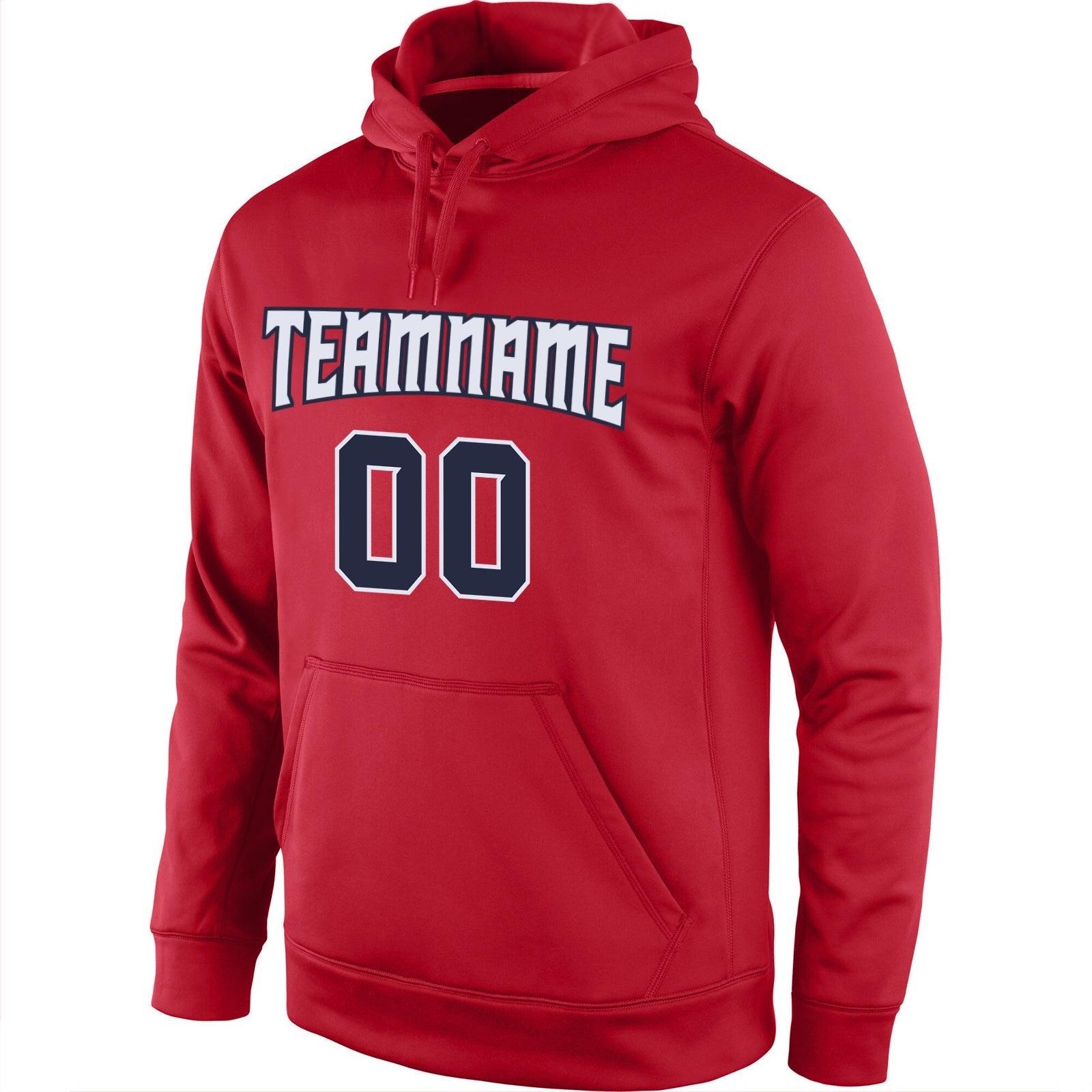 Custom Stitched Red Navy-White Sports Pullover Sweatshirt Hoodie photo 2