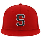Custom Red Black-White Stitched Adjustable Snapback Hat photo 2