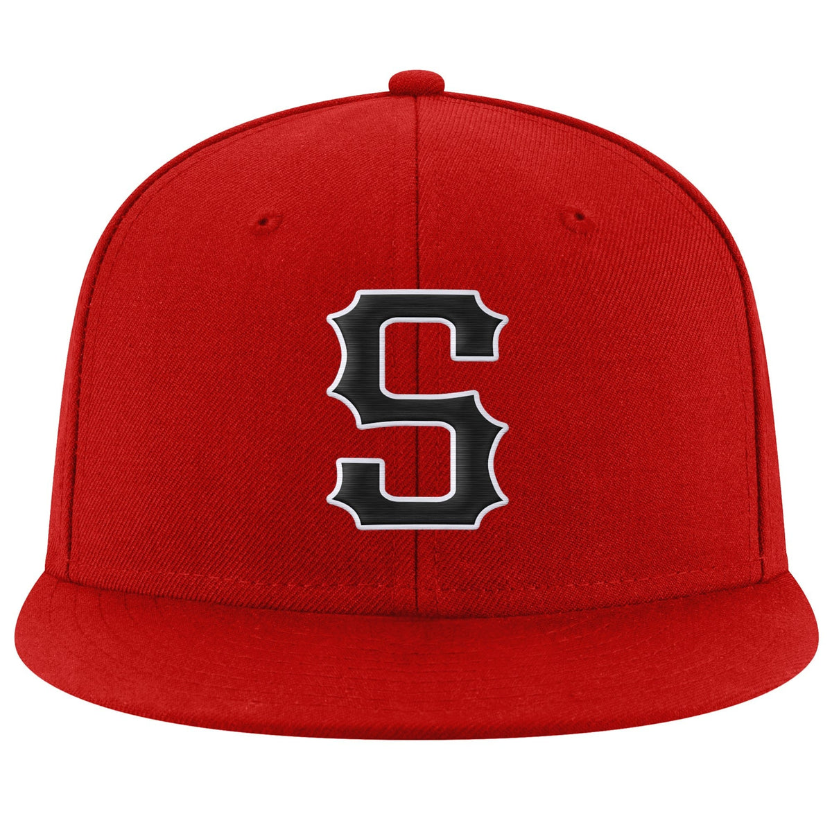 Custom Red Black-White Stitched Adjustable Snapback Hat photo 2