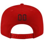 Custom Red Black-White Stitched Adjustable Snapback Hat photo 3