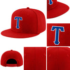 Custom Red Royal-White Stitched Adjustable Snapback Hat detail