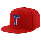Custom Red Royal-White Stitched Adjustable Snapback Hat photo 1