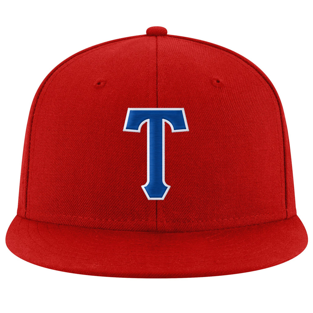 Custom Red Royal-White Stitched Adjustable Snapback Hat photo 2