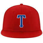 Custom Red Royal-White Stitched Adjustable Snapback Hat photo 2