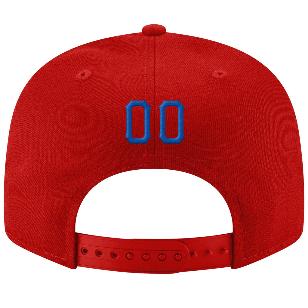 Custom Red Royal-White Stitched Adjustable Snapback Hat photo 3