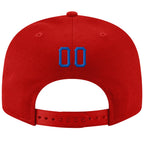 Custom Red Royal-White Stitched Adjustable Snapback Hat photo 3