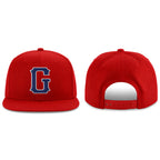 Custom Red Navy-White Stitched Adjustable Snapback Hat