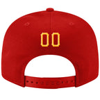 Custom Red Gold-White Stitched Adjustable Snapback Hat photo 3