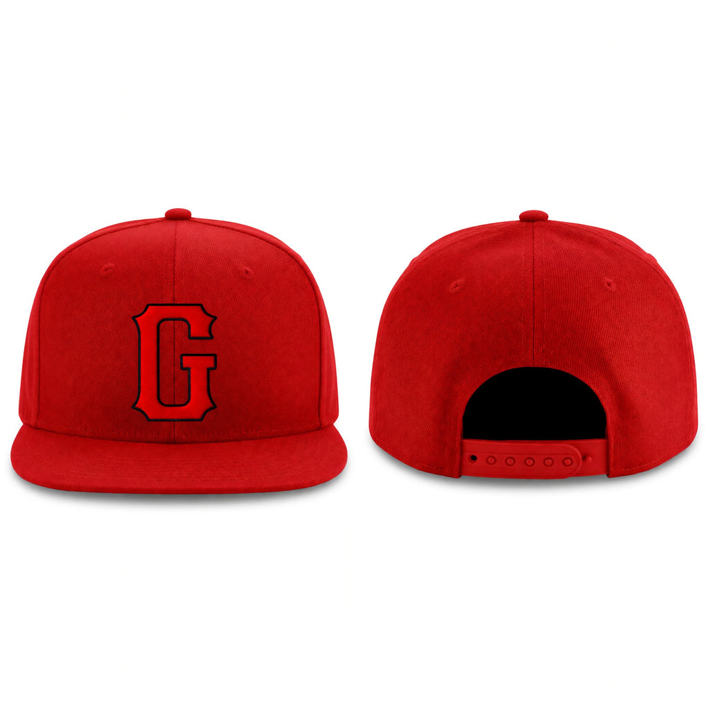 Custom Red Red-Black Stitched Adjustable Snapback Hat