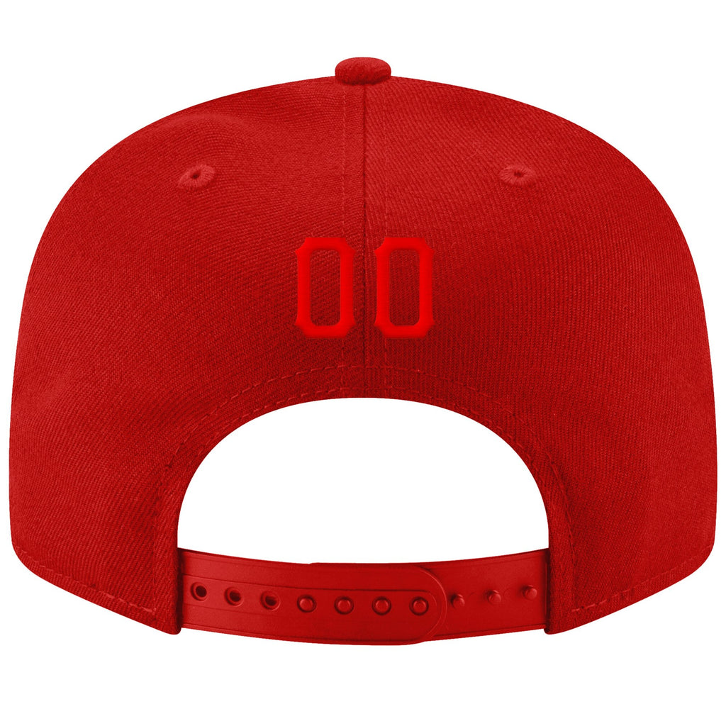 Custom Red Red-Black Stitched Adjustable Snapback Hat photo 3