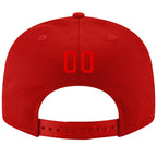 Custom Red Red-Black Stitched Adjustable Snapback Hat photo 3