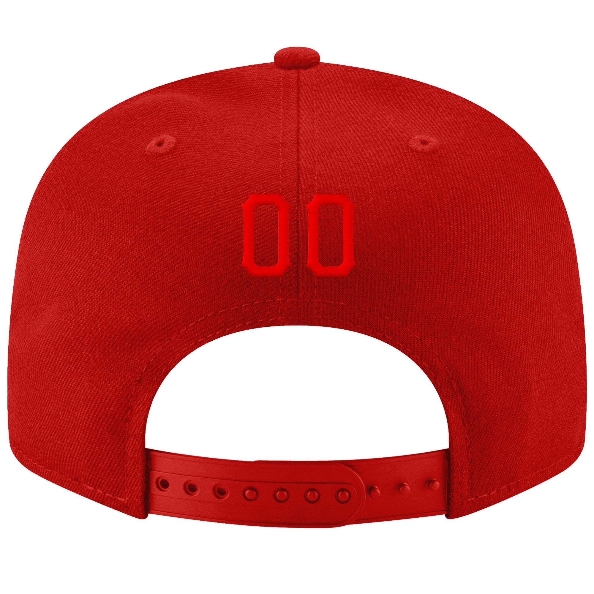 Custom Red Red-Black Stitched Adjustable Snapback Hat photo 3