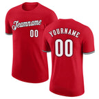 Custom Red White-Black Performance T-Shirt