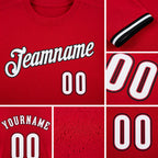Custom Red White-Black Performance T-Shirt detail