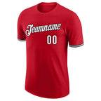Custom Red White-Black Performance T-Shirt photo 5