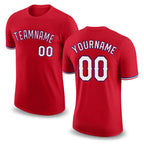Custom Red White-Royal Performance T-Shirt