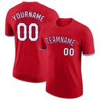 Custom Red White-Royal Performance T-Shirt photo 1