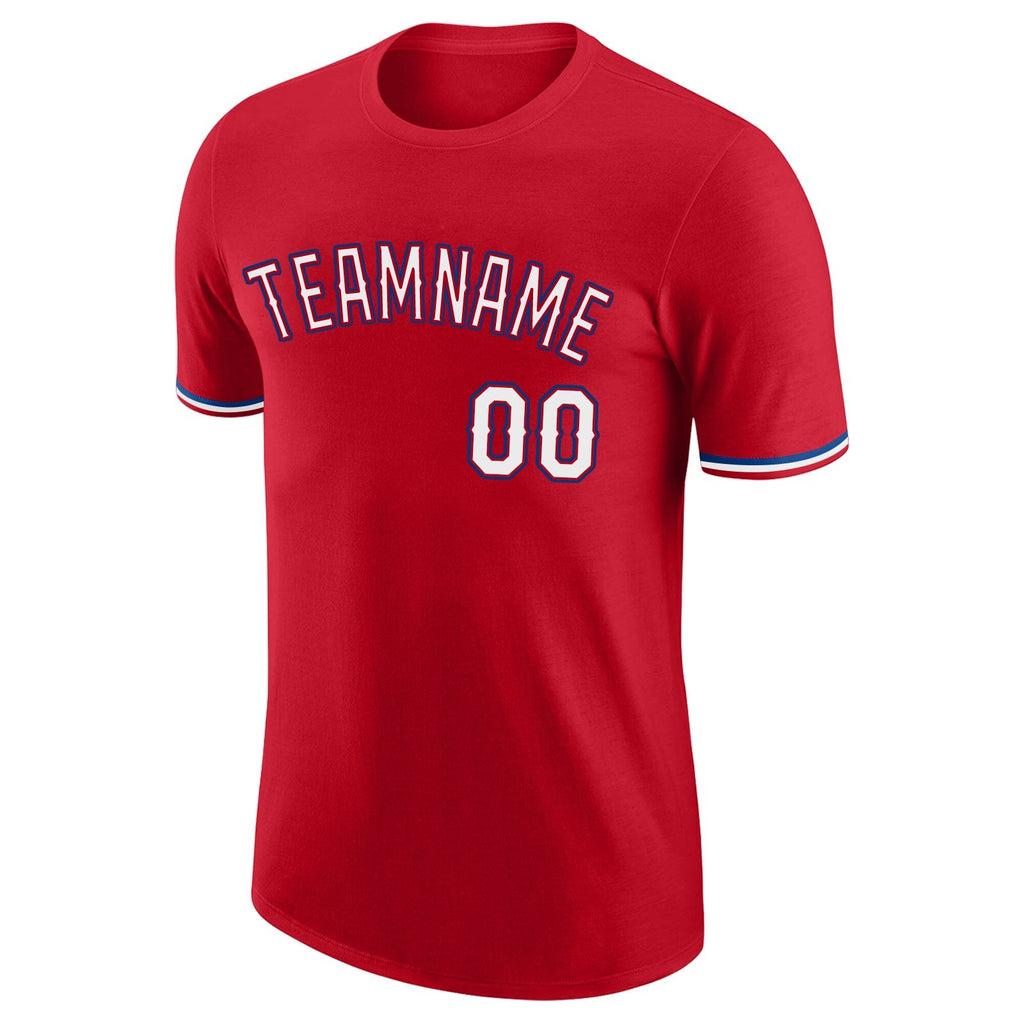 Custom Red White-Royal Performance T-Shirt photo 4